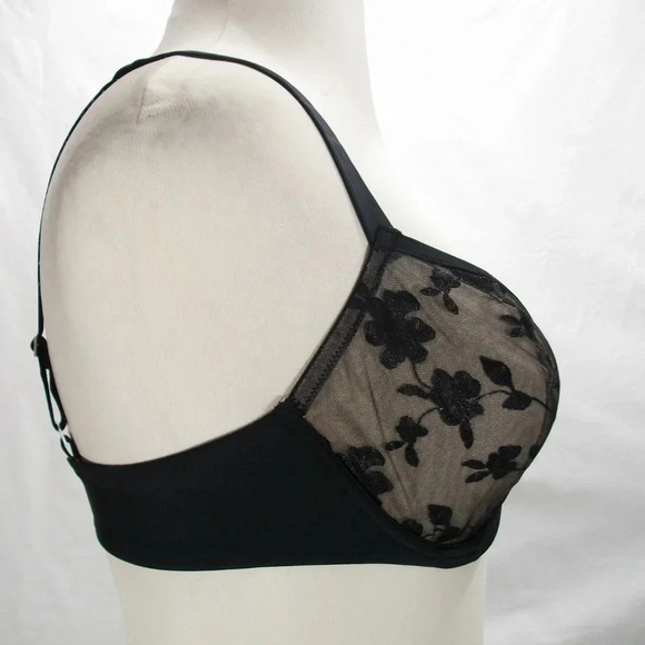 34DD Felina 190013 Sabrina Sheer Lace Demi Underwire Bra Black NWT - Picture 8 of 12